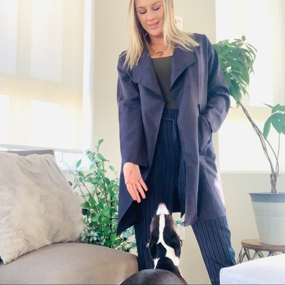 🍁 Napa Valley Vegan Suede Coatigan Navy - Picture 4 of 7